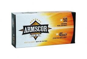 ARMSCOR 45 ACP Ammo 230GR FMJ 50rd box - FAC4512N ARMSCOR 45 ACP Ammo 230GR FMJ 50rd box - FAC4512N