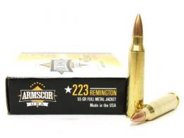 Armscor USA V-Max Full Metal Jacket 223 Remington Ammo 20 Round Box - AC223-5N
