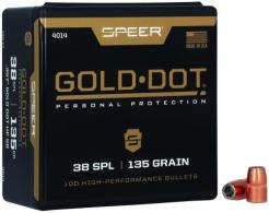 Speer Gold Dot Personal Protection 38Special 135gr Hollow Point 100 Per Box/5 Case - 4014