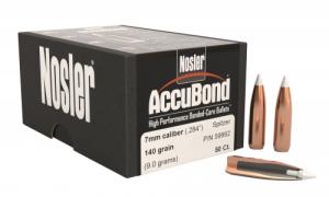 Nosler AccuBond 7MM Cal 140 Grain Spitzer 50/Box - 59992 Nosler AccuBond 7MM Cal 140 Grain Spitzer 50/Box - 59992