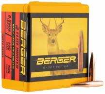 Berger Bullets 26552 Elite Hunter 6.5mm .264 140 gr Boat-Tail (BT) 100 Per Box - 26552