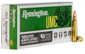 Remington UMC Jacketed Hollow Point 223 Remington Ammo 20 Round Box - L223R8V Remington UMC Jacketed Hollow Point 223 Remington Ammo 20 Round Box - L223R8V