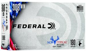 Federal Non-Typical Soft Point 308 Winchester Ammo 180 gr 20 Round Box - 308DT180 Federal Non-Typical Soft Point 308 Winchester Ammo 180 gr 20 Round Box - 308DT180