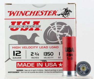 Winchester Ammo Dove and Clay 12 Gauge 2.75" 1 oz 8 Round 25 Bx/ 10