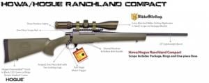 Howa-Legacy Legacy .308 Win Ranchland Compact Rifle, Green Stock, Scope Package, Black Steel 20" - HGK36307R+