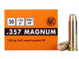 RWS 357 Magnum 158gr. Full Metal Jacket 50 RDS - RWS357F RWS 357 Magnum 158gr. Full Metal Jacket 50 RDS - RWS357F