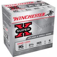 Winchester 16 Ga. Super X Game 2 3/4" 1 oz, #6 Lead Round - XU166 Winchester 16 Ga. Super X Game 2 3/4" 1 oz, #6 Lead Round - XU166