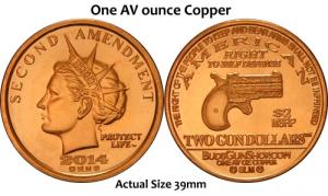 2014 $2 Copper Gun Dollar