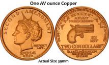 2014 $2 Copper Gun Dollar Roll of 20 - GD2014C