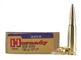 Hornady 308 Win 168gr BTHP Match 20ct - 8097LE Hornady 308 Win 168gr BTHP Match 20ct - 8097LE