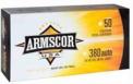 Armscor Pistol Ammunition FAC380-2N, 380 ACP, Full Metal Jacket, 95 GR, 50 Rd/bx
