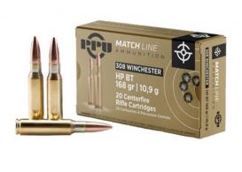 Prvi Partizan Match Ammunition 308 Winchester 168 Grain Hollow Point Boat Tail - pp321