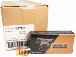 CCI 40S&W 165gr Blazer Brass Ammo 1000 rds FREE SHIPPING - 5210