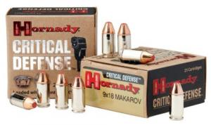 Hornady 9x18 Makarov 95gr Critical Defense 25 - 91000LE Hornady 9x18 Makarov 95gr Critical Defense 25 - 91000LE