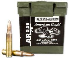 FED American Eagle Lake City 5.56 NATO 55 Grain FMJ 120rd Mini Ammo Can - XM193LPC120/Boxes FED American Eagle Lake City 5.56 NATO 55 Grain FMJ 120rd Mini Ammo Can - XM193LPC120/Boxes