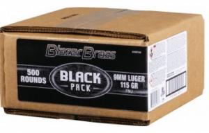 Blazer Brass Black Pack 9mm 115 Grain FMJ 500 Rounds