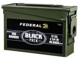 Federal Black Pack 12GA 00 Buckshot 2" 100RD Can