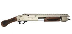 Emperor Arms Duke 111 Pump Action Silver w/ Wood Grip 4+1 - DUKE111