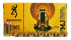 Browning 9mm 115GR FMJ Training & Practice 50/box - B191800092 Browning 9mm 115GR FMJ Training & Practice 50/box - B191800092