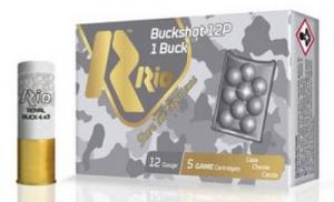 Main product image for Rio Royal Buck Buckshot 12 Gauge Ammo 1 Buck 12 Pellet 5 Round Box