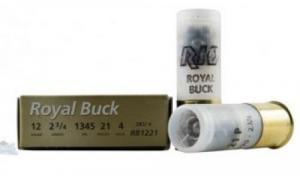 Main product image for Rio Royal Buck Buckshot 12 Gauge Ammo 4 Buck 21 Pellet 5 Round Box