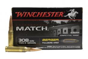 Winchester Match 308 Win 155.5 grain Berger Fullbore HPBT 20rd box