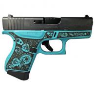 Glock G43 Subcompact Engraved Tiffany Paisley 9mm Pistol - UI4350201GRFP