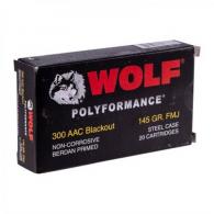 Wolf Polyformance  300 AAC Blackout Ammo 145gr FMJ  20 Round Box
