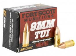 Main product image for Fort Scott Munitions TUI Solid Copper 9mm Ammo 80 gr 20 Round Box