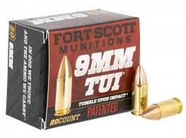 Fort Scott Munitions TUI Solid Copper 9mm Ammo 80 gr 20 Round Box - 9MM080SCVLIB Fort Scott Munitions TUI Solid Copper 9mm Ammo 80 gr 20 Round Box - 9MM080SCVLIB