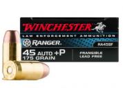 Winchester Ranger Lead Free Frangible 45 ACP Ammo 175gr  50 Round Box - RA45SF