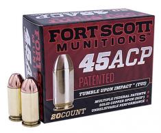 Fort Scott Munitions TUI Solid Copper 45 ACP Ammo 180 gr 20 Round Box - 450180SCV