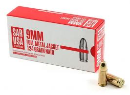 SAR USA 9mm 124gr FMJ 50rd box - SARAM9MM124FMJ SAR USA 9mm 124gr FMJ 50rd box - SARAM9MM124FMJ