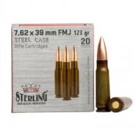 Sterling 7.62x39 Ammo 123gr FMJ 20rd box - goaaster76239 Sterling 7.62x39 Ammo 123gr FMJ 20rd box - goaaster76239