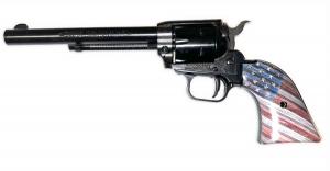 Heritage Manufacturing Rough Rider .22 LR Black 6 1/2" Wooden Flag Grip - RR22B6US05 Heritage Manufacturing Rough Rider .22 LR Black 6 1/2" Wooden Flag Grip - RR22B6US05