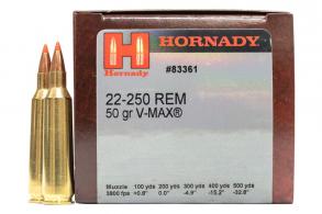 Hornady Varmint Express 22-250 Remington Ammo 50 Grain V-Max 50rd box - 83361 Hornady Varmint Express 22-250 Remington Ammo 50 Grain V-Max 50rd box - 83361