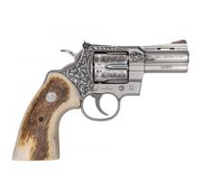 COLT, PYTHON, 3", HAND ENGRAVED, STAG GRIPS, 357 MAG, LIMITED EDITION