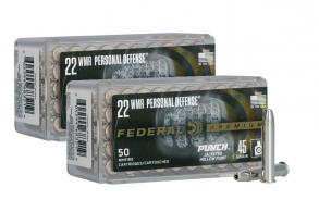 Federal Premium Personal Defense .22 WMR 45 gr Punch Jacket Hollow Point 100 ct. box - PD22WMR100 Federal Premium Personal Defense .22 WMR 45 gr Punch Jacket Hollow Point 100 ct. box - PD22WMR100