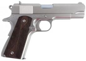 Tisas 1911 Tank Commander .45 ACP 4 1/4" Nickel, Wood Grips - 10100115/1911A1TC45M