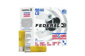 Federal 20 Ga Field and Range 2 3/4 7/8oz 8 Shot 25/Box - FRL20NBS8