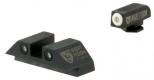 Night Fision Perfect Dot Fixed for Glock Green/White Tritium Handgun Sights - GLK001003WGW