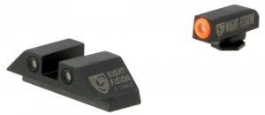 Night Fision Perfect Dot for Glock Green/Orange, Green/White Tritium Handgun Sights - GLK001003OGW