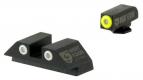 Night Fision Perfect Dot Fixed for Glock Green/Yellow, Green/White Tritium Handgun Sights
 - GLK001003YGW