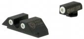 Night Fision Perfect Dot for Glock Green/White Tritium Handgun Sights - GLK001007WGW