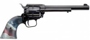 Heritage Manufacturing Mfg Rough Rider .22 LR 6rd 6.50 Overall Black Steel with USA Flag Wood Grip
