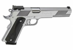Iver Johnson Arms EAGLEXLC45 1911 Eagle XLC 45 ACP 6" 8+1 High Polished Bright Chrome Long Slide Diamondwood Walnut w/Logo Grip - EAGLEXLC45