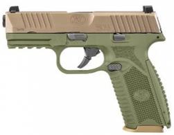 FN 509 9MM 4 Olive Drab Green FRAME Flat Dark Earth SLIDE NMS FS 2 17RD - 66100592