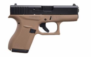 GLOCK 42 .380 ACP 3.25" 6+1 Polymer Frame Apollo Black/FDE Cerakote - ACG00837 GLOCK 42 .380 ACP 3.25" 6+1 Polymer Frame Apollo Black/FDE Cerakote - ACG00837