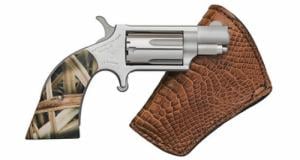 North American Arms Mini Gator Gun with Brown Skin Holster 22 Long Rifle / 22 Magnum / 22 WMR Revolver