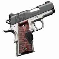 Kimber Ultra Carry II .45ACP, 3", Two-Tone Pistol, Low Profile Sights, 7rd Magazine, Rosewood Laser grips - Green Laser